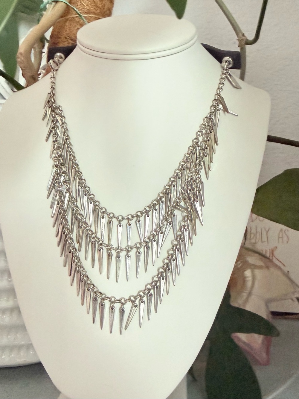 Jenny Bird Silver Triple-Layer Spike Necklace - Picture 4 of 8